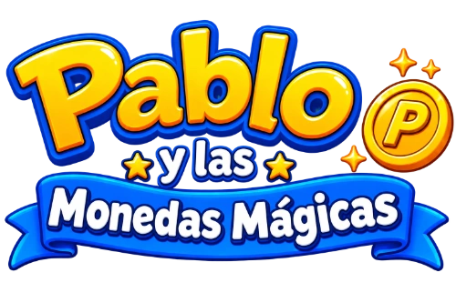 Pablo, protagonista del juego, sosteniendo una moneda P